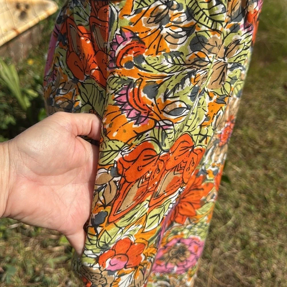 Anthropologie We love Vera Retro Silk blend Floral Sleeveless Twee 8 - Picture 4 of 9